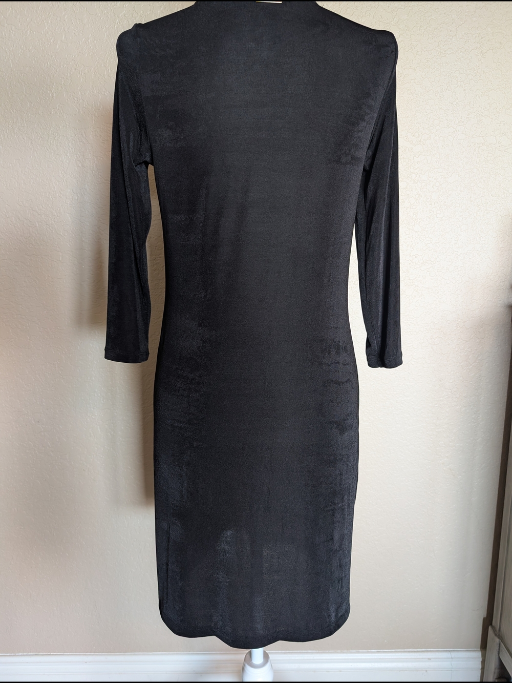 Michael Kors Black Long Sleeve Dress with Gold Stud Neckline - Picture 3 of 6